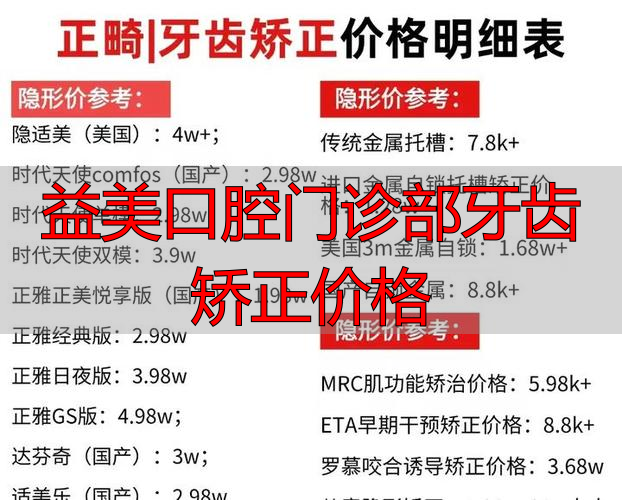 口腔医院牙齿矫正_益美口腔门诊部牙齿矫正价格_益美口腔连锁