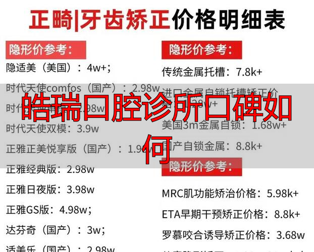 皓瑞口腔诊所口碑如何_杭州皓瑞口腔医生_皓瑞口腔怎么样